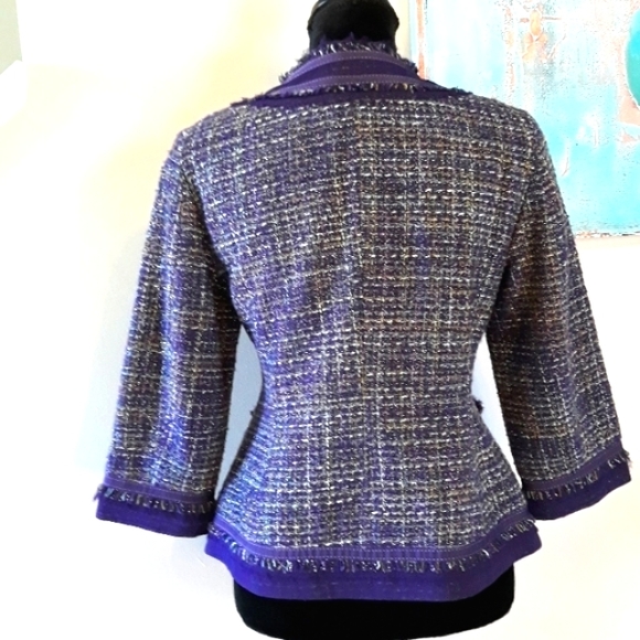 Chico's/ Purple/ Tweed Blazer/ Jacket - Picture 11 of 14